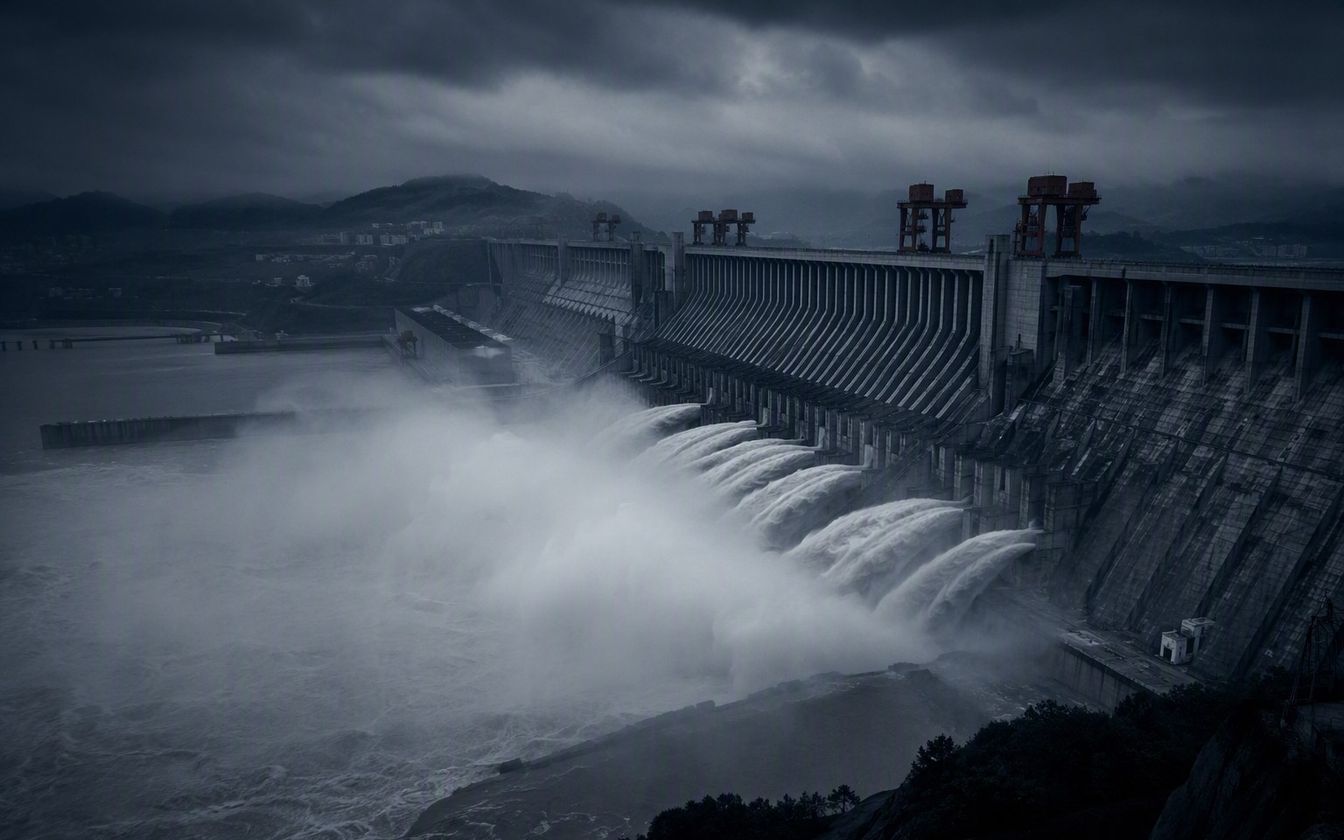 The Three Gorges Dam spanning the Yangtze River in Hubei, China, the world's largest hydroelectric station at 22.5 GW, completed in stages between 1994 and 2012